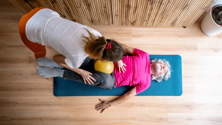 Healthy Senior Senior Doing Core Exercises Large